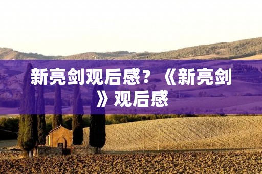 新亮剑观后感?《新亮剑》观后感 新亮剑观后感?《新亮剑》观后感