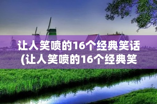 让人笑喷的16个经典笑话(让人笑喷的16个经典笑话图片)