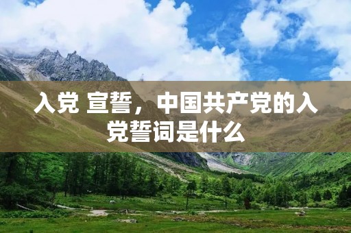 入党 宣誓，中国共产党的入党誓词是什么