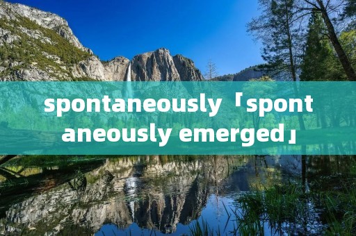 spontaneously「spontaneously emerged」