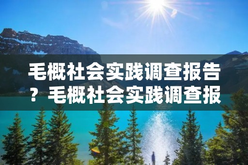 毛概社会实践调查报告？毛概社会实践调查报告3000字范文