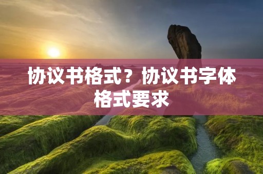 协议书格式?协议书字体格式要求 协议书格式?协议书字体格式要求