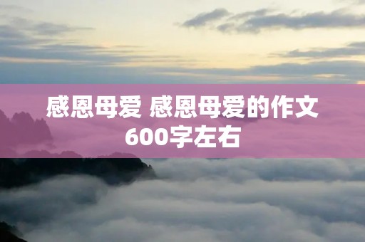 感恩母爱 感恩母爱的作文600字左右