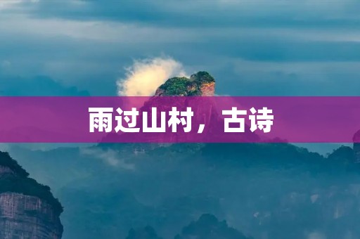 雨过山村，古诗：雨过山村的意思