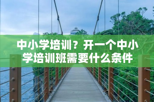 中小学培训?开一个中小学培训班需要什么条件 中小学培训?开一个中小学培训班需要什么条件