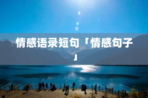 情感语录短句「情感句子」