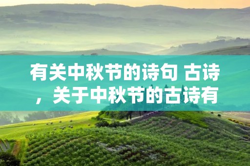有关中秋节的诗句 古诗，关于中秋节的古诗有哪些