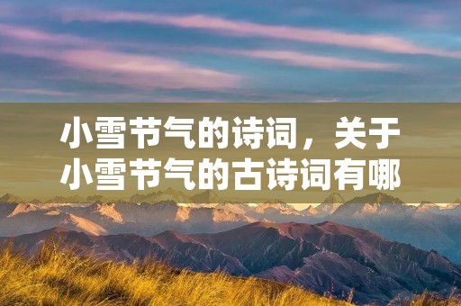 小雪节气的诗词，关于小雪节气的古诗词有哪些