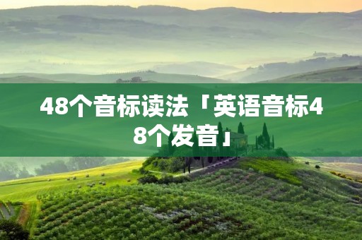 48个音标读法「英语音标48个发音」 48个音标读法「英语音标48个发音」