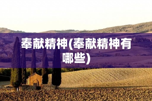 奉献精神(奉献精神有哪些)