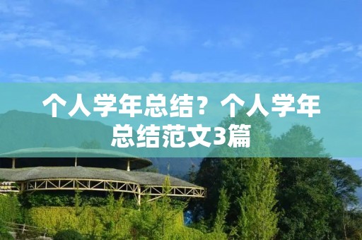 个人学年总结?个人学年总结范文3篇