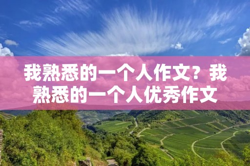 我熟悉的一个人作文？我熟悉的一个人优秀作文