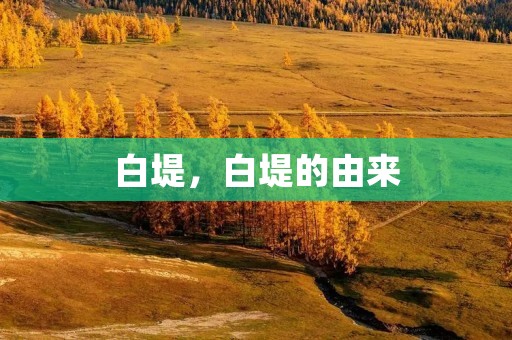 白堤,白堤的由来
