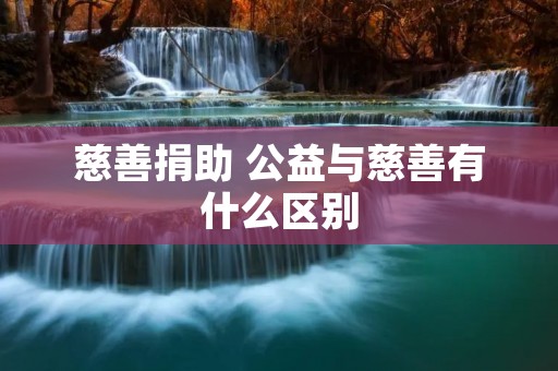 慈善捐助 公益与慈善有什么区别