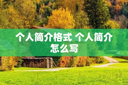 个人简介格式 个人简介怎么写