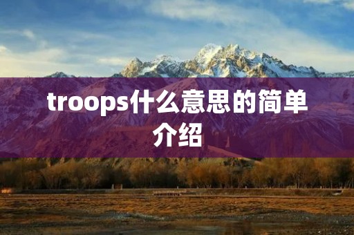troops什么意思的简单介绍