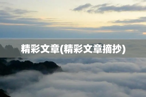 精彩文章(精彩文章摘抄)