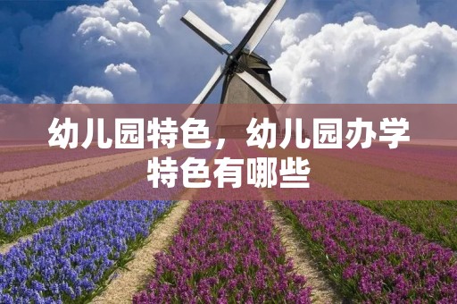 幼儿园特色，幼儿园办学特色有哪些
