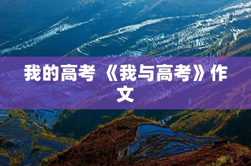 我的高考 《我与高考》作文