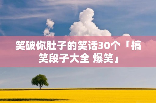 笑破你肚子的笑话30个「搞笑段子大全 爆笑」 笑破你肚子的笑话30个「搞笑段子大全 爆笑」