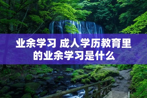业余学习 成人学历教育里的业余学习是什么 业余学习 成人学历教育里的业余学习是什么