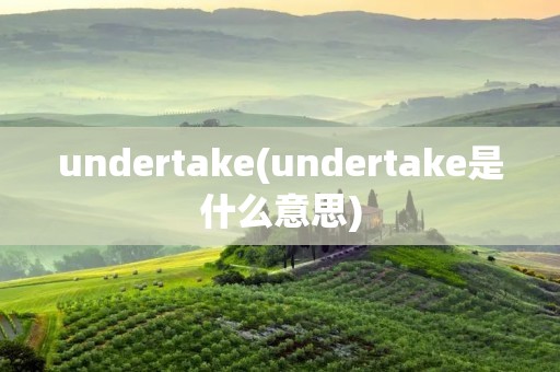 undertake(undertake是什么意思) undertake(undertake是什么意思)