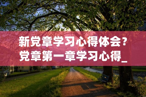 新党章学习心得体会?党章第一章学习心得_党员学习党章党规感想(2)
