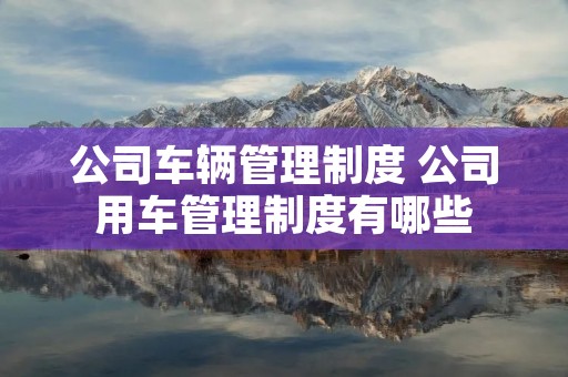 公司车辆管理制度 公司用车管理制度有哪些