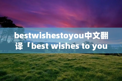 bestwishestoyou中文翻译「best wishes to you中文翻译」 bestwishestoyou中文翻译「best wishes to you中文翻译」
