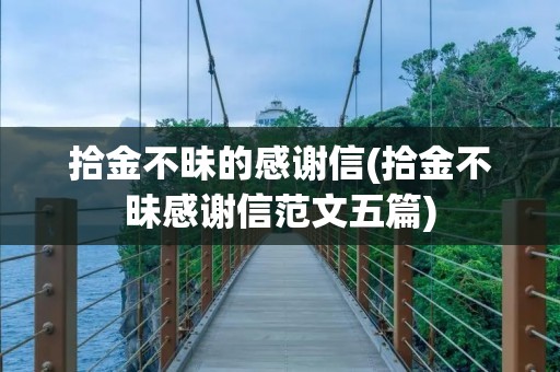 拾金不昧的感谢信(拾金不昧感谢信范文五篇)