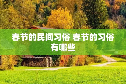 春节的民间习俗 春节的习俗有哪些 春节的民间习俗 春节的习俗有哪些