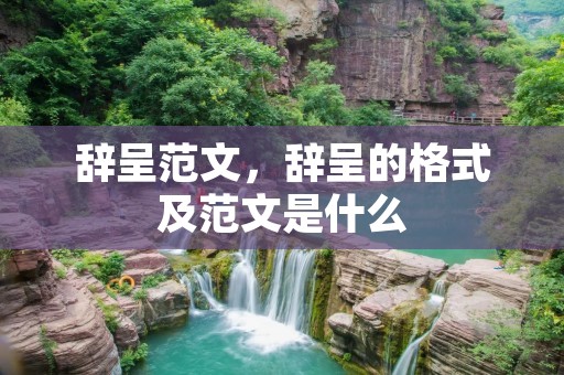 辞呈范文,辞呈的格式及范文是什么