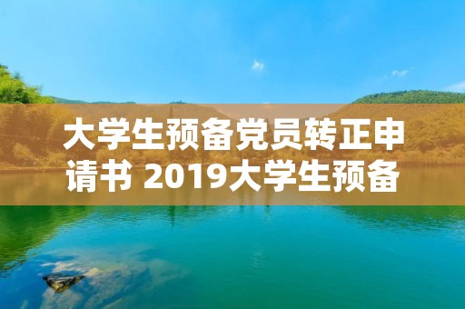 大学生预备党员转正申请书 2019大学生预备党员转正申请书2000字
