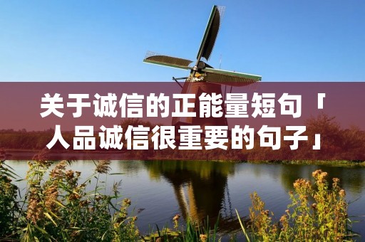 关于诚信的正能量短句「人品诚信很重要的句子」
