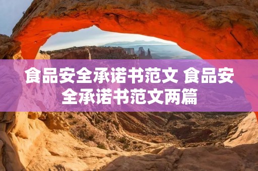 食品安全承诺书范文 食品安全承诺书范文两篇