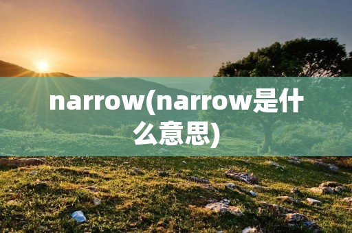 narrow(narrow是什么意思)