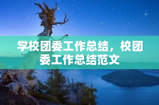 学校团委工作总结,校团委工作总结范文 学校团委工作总结,校团委工作总结范文