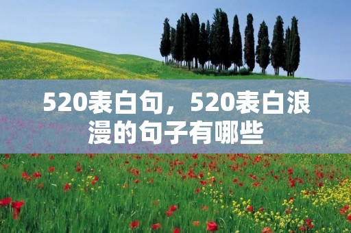 520表白句，520表白浪漫的句子有哪些
