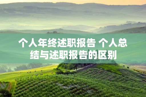 个人年终述职报告 个人总结与述职报告的区别