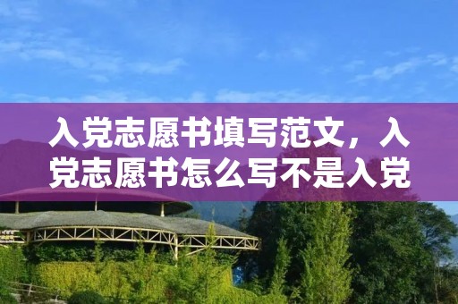 入党志愿书填写范文，入党志愿书怎么写不是入党申请书!!格式加范文