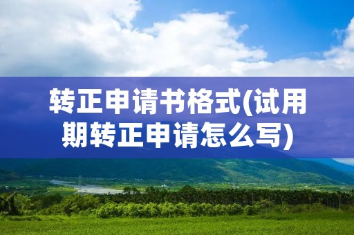 转正申请书格式(试用期转正申请怎么写)