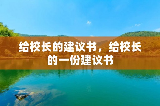 给校长的建议书，给校长的一份建议书