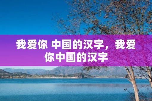 我爱你 中国的汉字,我爱你中国的汉字