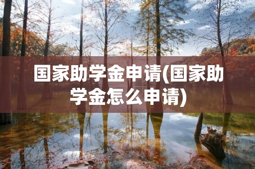 国家助学金申请(国家助学金怎么申请)