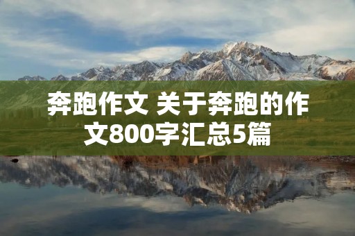 奔跑作文 关于奔跑的作文800字汇总5篇