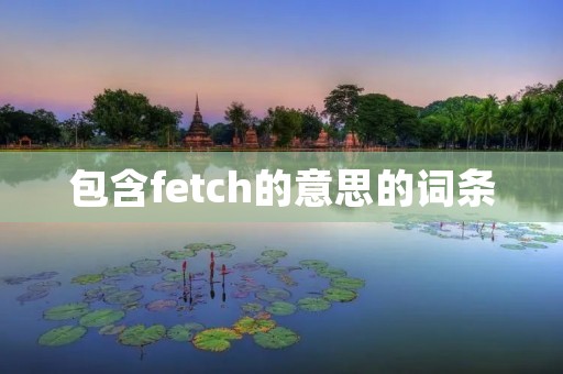 包含fetch的意思的词条