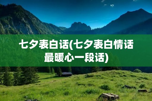 七夕表白话(七夕表白情话最暖心一段话)