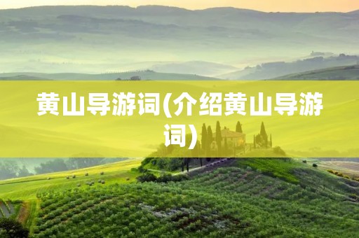 黄山导游词(介绍黄山导游词) 黄山导游词(介绍黄山导游词)