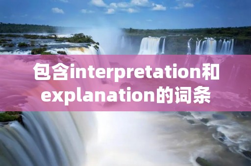 包含interpretation和explanation的词条