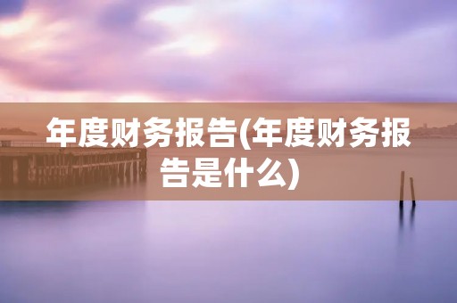年度财务报告(年度财务报告是什么) 年度财务报告(年度财务报告是什么)